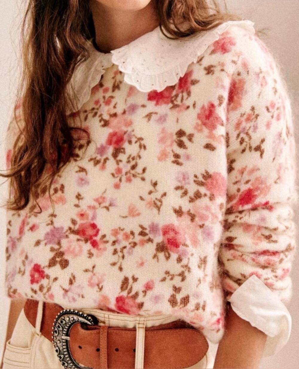 La Maille Sezane Daisie Jumper in Flower Print Size M✨